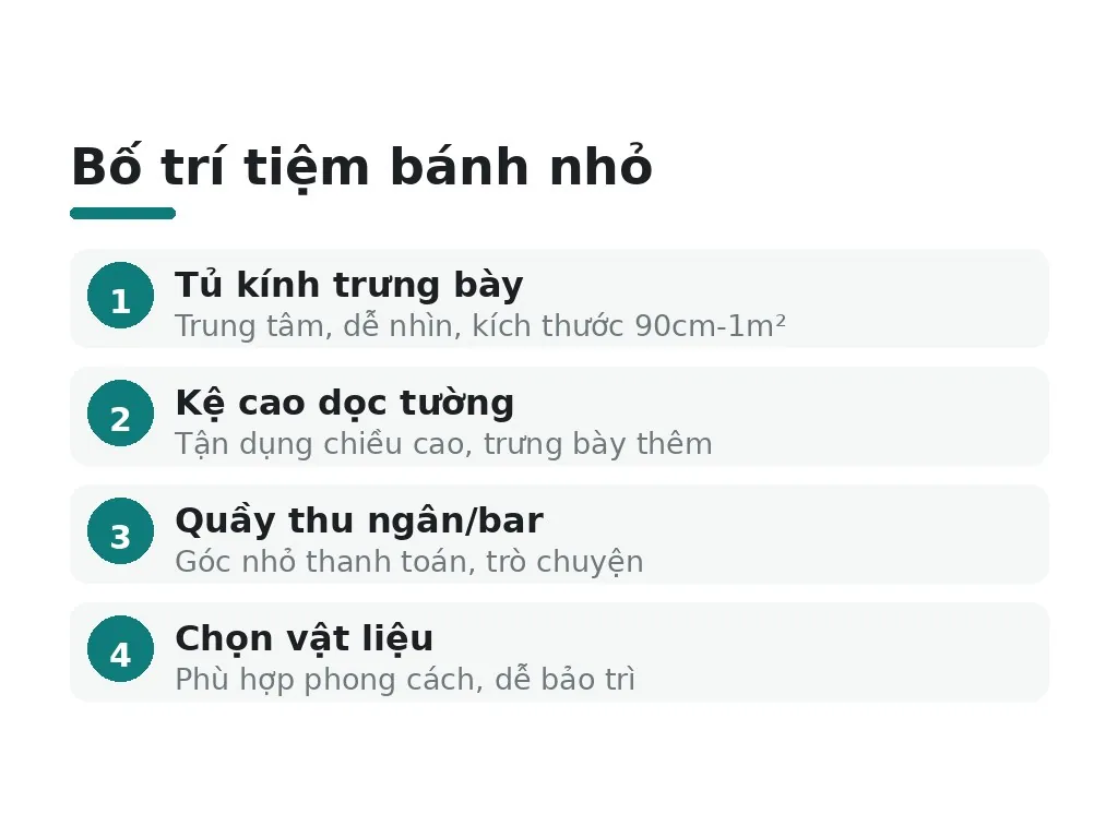 Bí quyết bố trí không gian tiệm bánh nhỏ là gì?