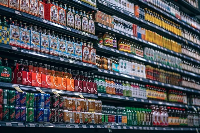 Retail shelf display product arrangement by categories