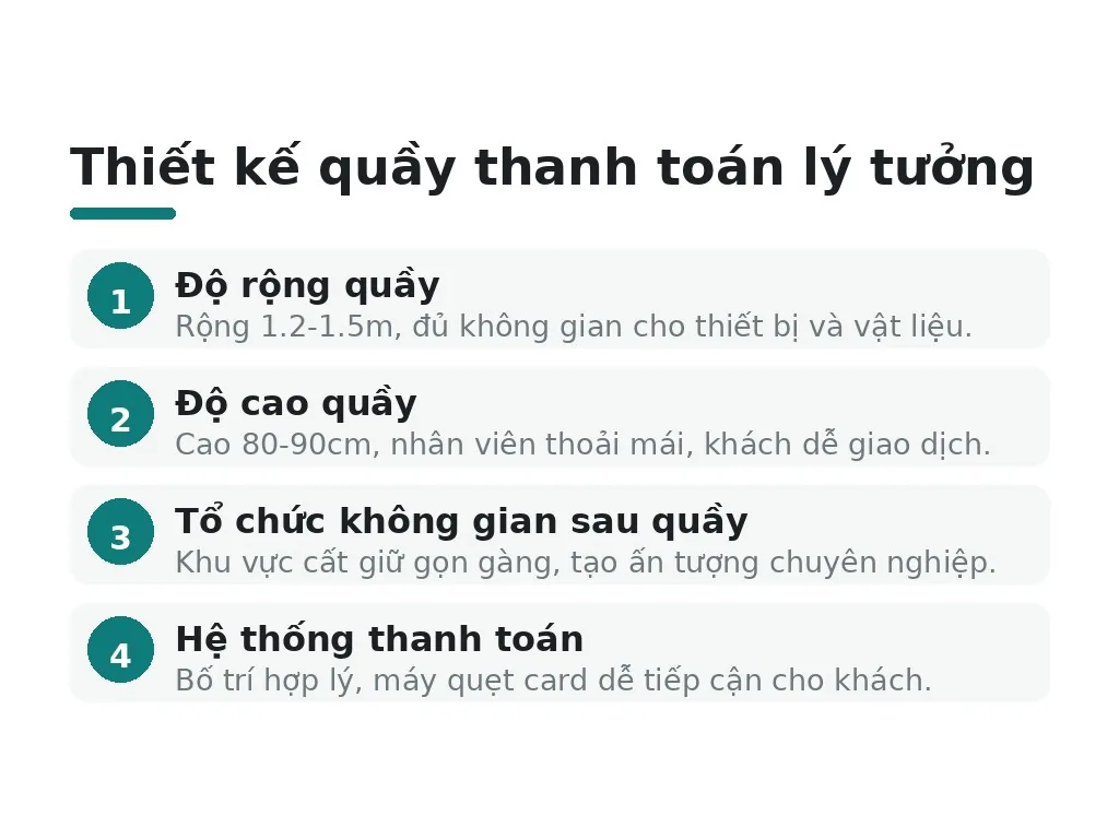 Thiết kế quầy thanh toán lý tưởng