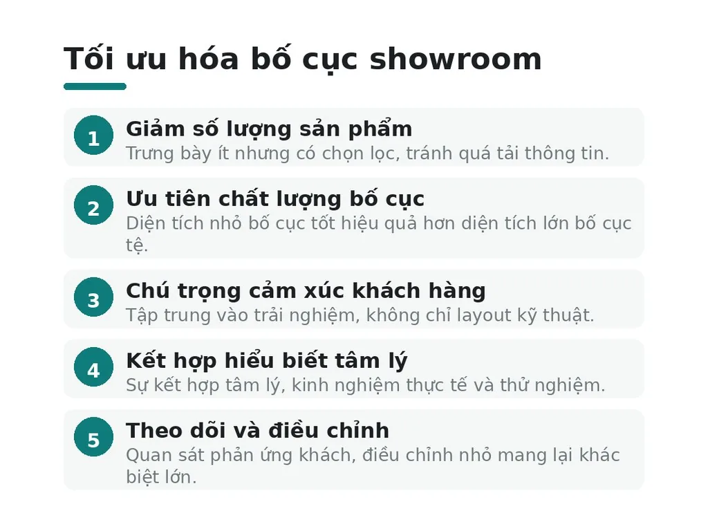 Hiểu lầm phổ biến về bố cục showroom