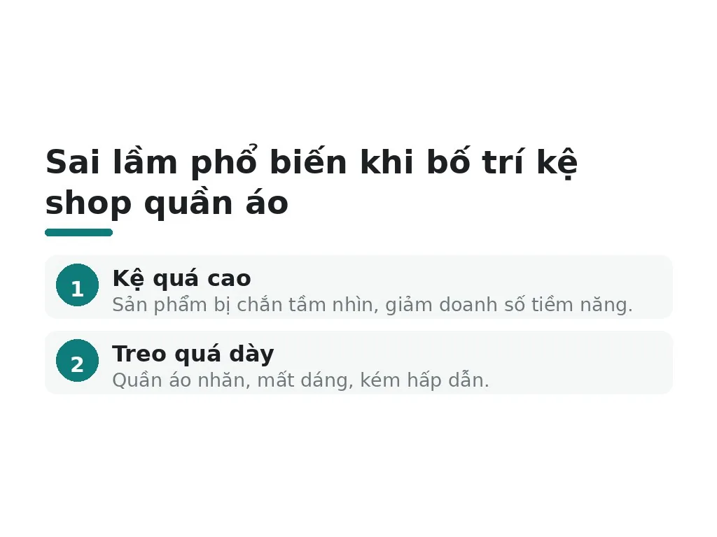 Sai lầm phổ biến khi bố trí kệ shop quần áo