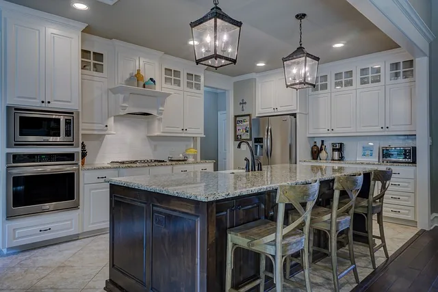 Interior clean modern kitchen design room