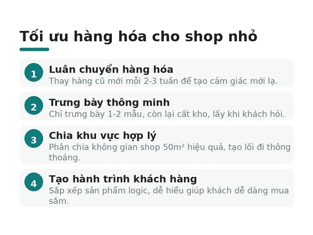 Nên xử lý thế nào khi shop 50 m² có quá nhiều hàng hóa?