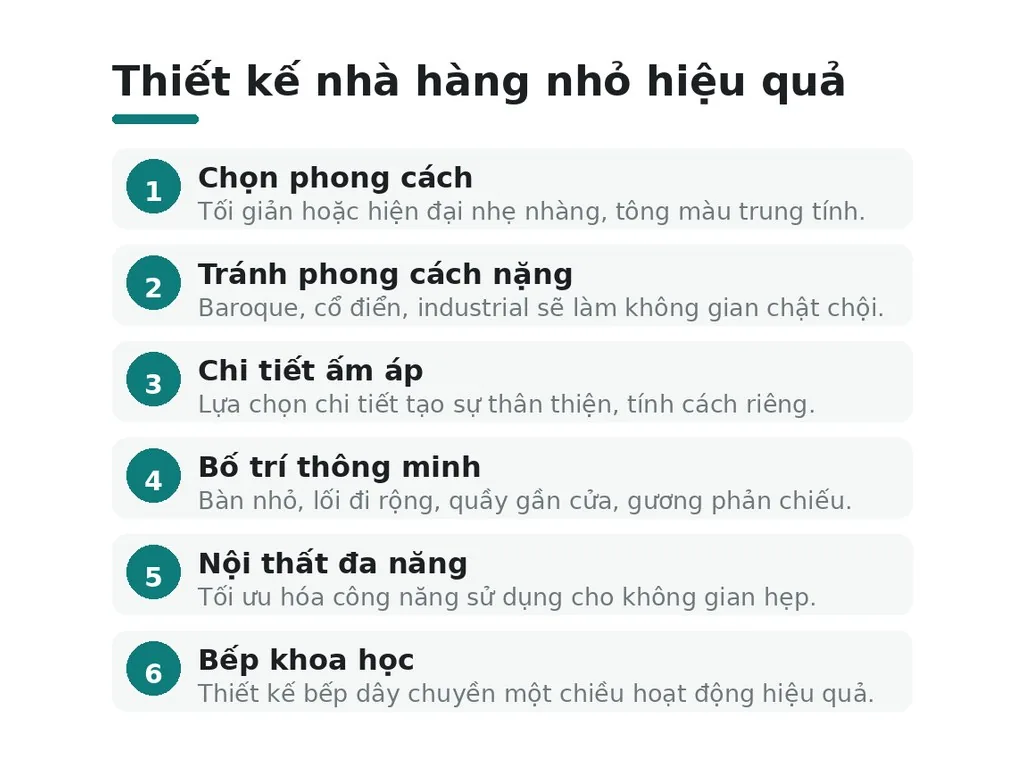Thiết kế nhà hàng nhỏ hiệu quả