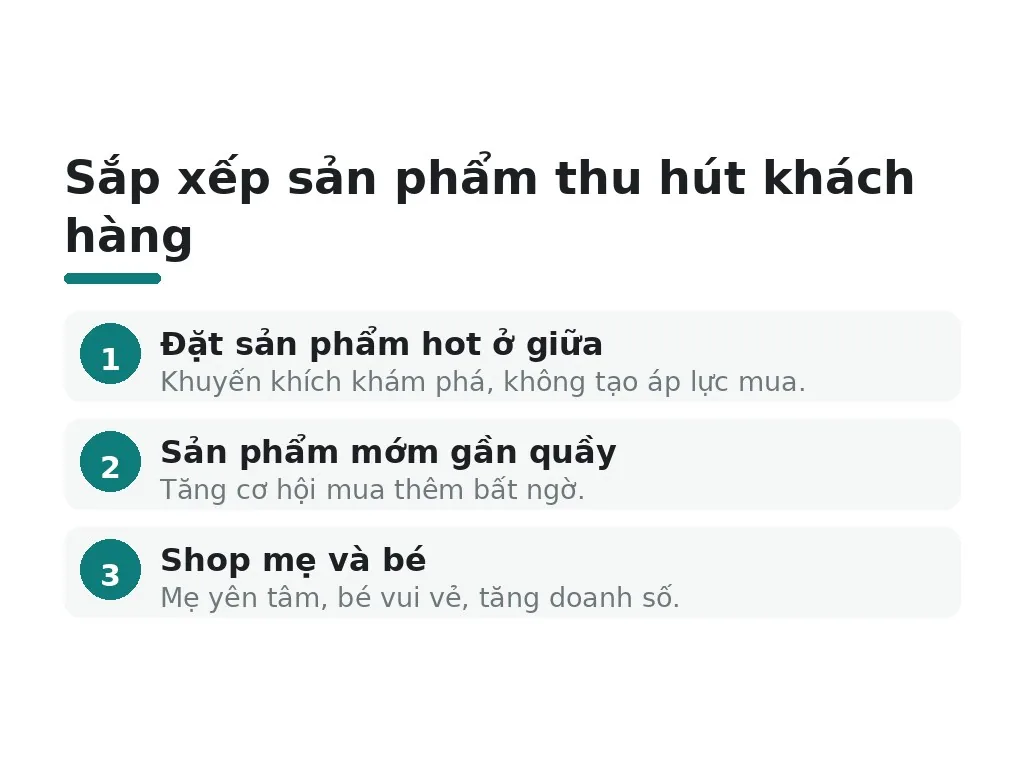 Sắp xếp sản phẩm theo luồng mua sắm tự nhiên như thế nào?