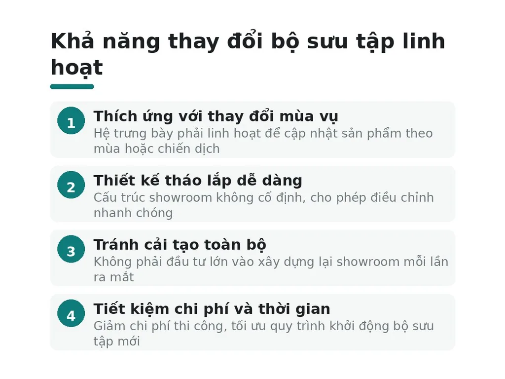 3. khả năng thay đổi bộ sưu tập linh hoạt