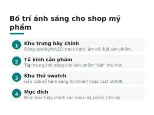 Bố trí ánh sáng cho shop mỹ phẩm